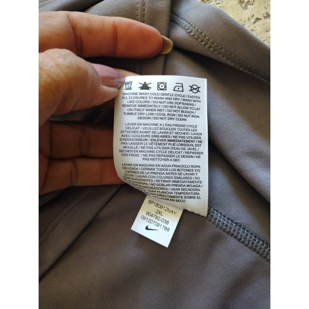 NIKE Running Top Man XXL Gray Dri-Fit Half Zip Pullover Sport‎ Athletic Sporty